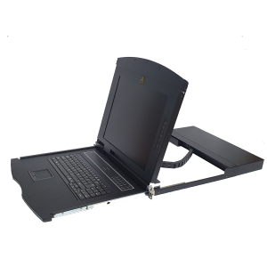 17" 1U single rail LCD w/8 port DB-15 KVM Switch - AL-V708L