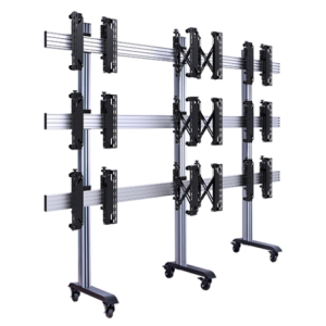 Khung treo màn hình ghép đa năng, có bánh xe di động BT8371-3×3